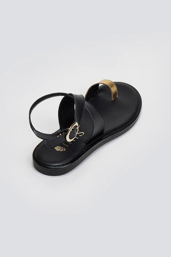 Σανδάλια δερμάτινα με δάκτυλο Iris Sandals - Μαύρο - thefashionproject.gr - IRIS