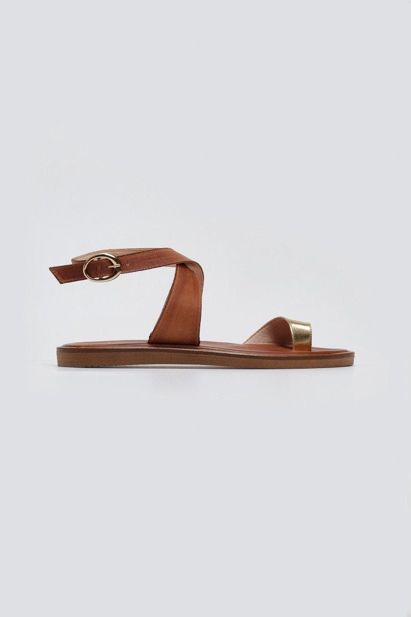 Σανδάλια δερμάτινα με δάκτυλο Iris Sandals - Ταμπά - thefashionproject.gr - IRIS