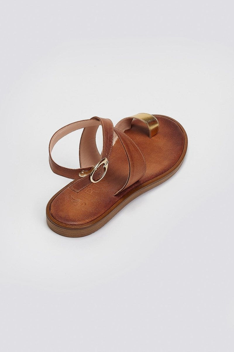 Σανδάλια δερμάτινα με δάκτυλο Iris Sandals - Ταμπά - thefashionproject.gr - IRIS