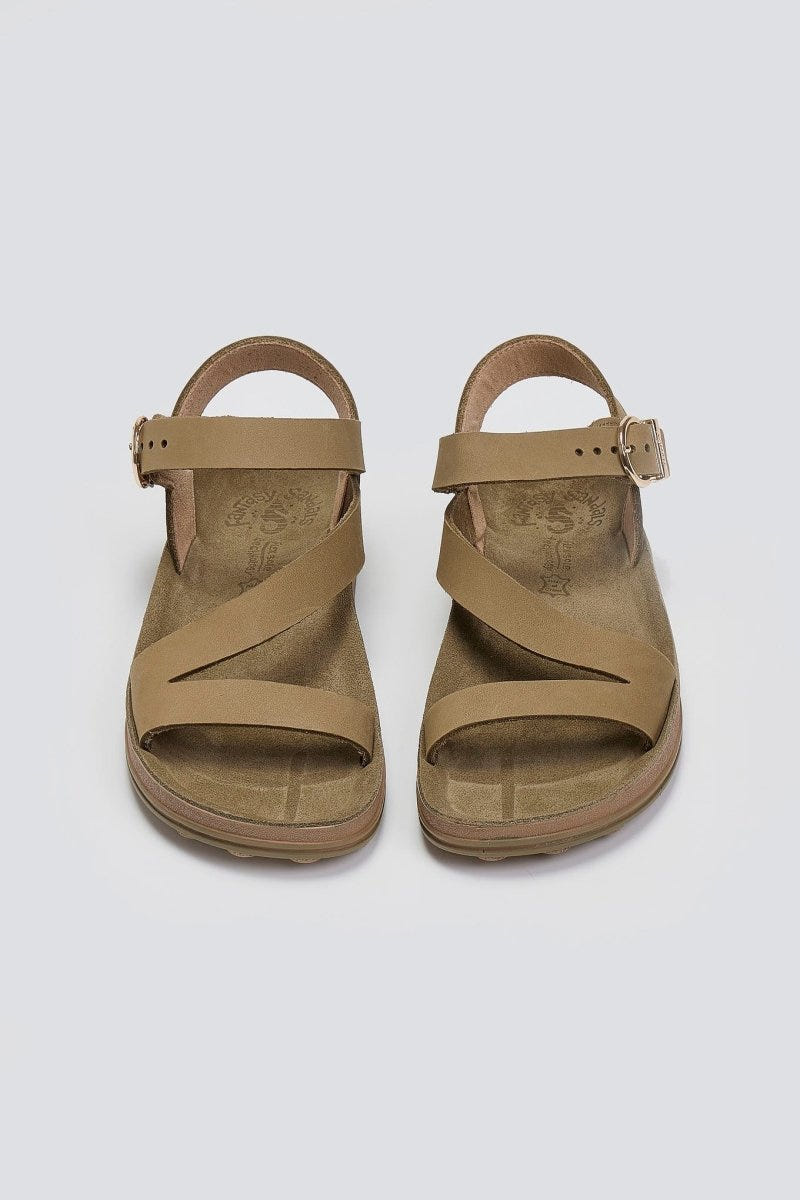 Σανδάλια δερμάτινα με δέσιμο EMMA FANTASY SANDALS - Χακί - thefashionproject.gr - FANTASY SANDALS