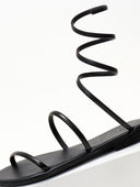 Σανδάλια δερμάτινα με δέσιμο Iris Sandals - Μαύρο - thefashionproject.gr - IRIS