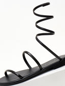 Σανδάλια δερμάτινα με δέσιμο Iris Sandals - Μαύρο - thefashionproject.gr - IRIS