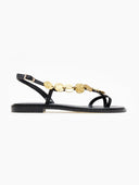 Σανδάλια δερμάτινα με διακοσμητικό Iris Sandals - Μαύρο - thefashionproject.gr - IRIS