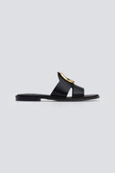 Σανδάλια δερμάτινα με διακοσμητικό Iris Sandals - Μαύρο - thefashionproject.gr - IRIS