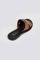 Σανδάλια δερμάτινα με διακοσμητικό Iris Sandals - Mocha - thefashionproject.gr - IRIS