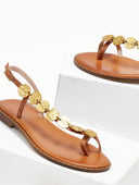 Σανδάλια δερμάτινα με διακοσμητικό Iris Sandals - Ταμπά - thefashionproject.gr - IRIS