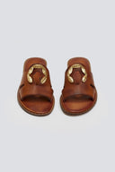 Σανδάλια δερμάτινα με διακοσμητικό Iris Sandals - Ταμπά - thefashionproject.gr - IRIS