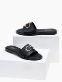 Σανδάλια δερμάτινα με φαρδιά φάσα Estil