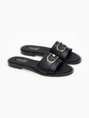 Σανδάλια δερμάτινα με φαρδιά φάσα Estil