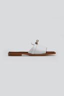 Σανδάλια δερμάτινα με φαρδιά φάσα Estil - Λευκό - thefashionproject.gr - Estil