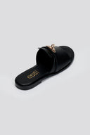 Σανδάλια δερμάτινα με φαρδιά φάσα Estil - Μαύρο - thefashionproject.gr - Estil