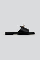 Σανδάλια δερμάτινα με φαρδιά φάσα Estil - Μαύρο - thefashionproject.gr - Estil