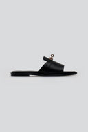 Σανδάλια δερμάτινα με φαρδιά φάσα Estil - Μαύρο - thefashionproject.gr - Estil