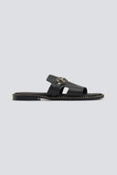 Σανδάλια δερμάτινα με φαρδιά φάσα Estil - Μαύρο - thefashionproject.gr - Estil