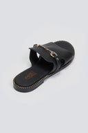 Σανδάλια δερμάτινα με φαρδιά φάσα Estil - Μαύρο - thefashionproject.gr - Estil