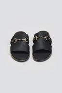 Σανδάλια δερμάτινα με φαρδιά φάσα Estil - Μαύρο - thefashionproject.gr - Estil