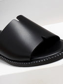 Σανδάλια δερμάτινα με φαρδιά φάσα TFP - Μαύρο - thefashionproject.gr - TFP