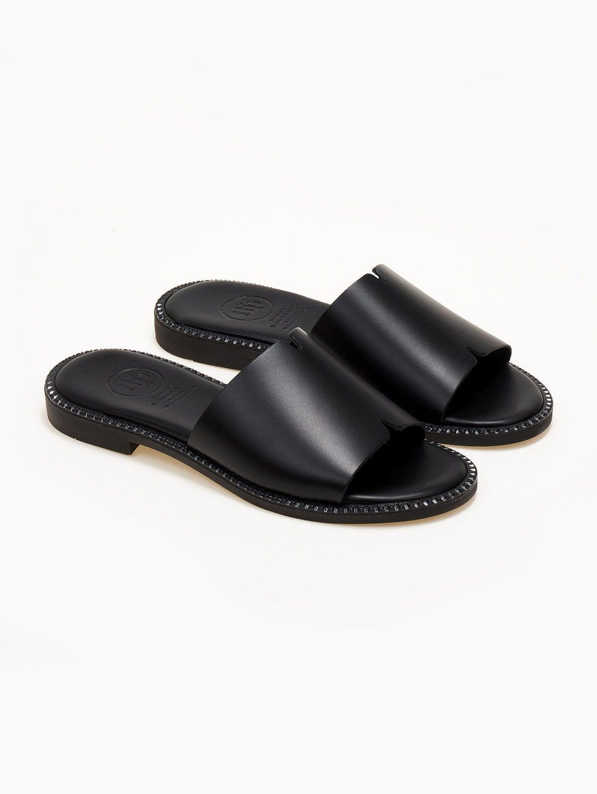 Σανδάλια δερμάτινα με φαρδιά φάσα TFP - Μαύρο - thefashionproject.gr - TFP