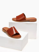 Σανδάλια δερμάτινα με φαρδιά φάσα TFP - Ταμπά - thefashionproject.gr - TFP