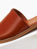 Σανδάλια δερμάτινα με φαρδιά φάσα TFP - Ταμπά - thefashionproject.gr - TFP