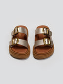 Σανδάλια δερμάτινα με φαρδιές φάσες Ragazza 01020 - Άμμου - thefashionproject.gr - RAGAZZA