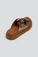 Σανδάλια δερμάτινα με φαρδιές φάσες Ragazza 01020 - Άμμου - thefashionproject.gr - RAGAZZA