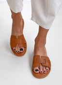 Σανδάλια δερμάτινα με φάσα estil - Ταμπά - thefashionproject.gr - Estil