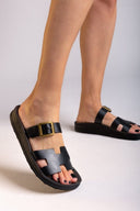 Σανδάλια δερμάτινα με φάσα LUCIA FANTASY SANDALS - Μαύρο - thefashionproject.gr - FANTASY SANDALS