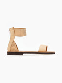 Σανδάλια δερμάτινα με φερμουάρ estil - Φυσικό - thefashionproject.gr - Estil
