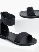 Σανδάλια δερμάτινα με φερμουάρ estil - Μαύρο - thefashionproject.gr - Estil