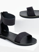 Σανδάλια δερμάτινα με φερμουάρ estil - Μαύρο - thefashionproject.gr - Estil