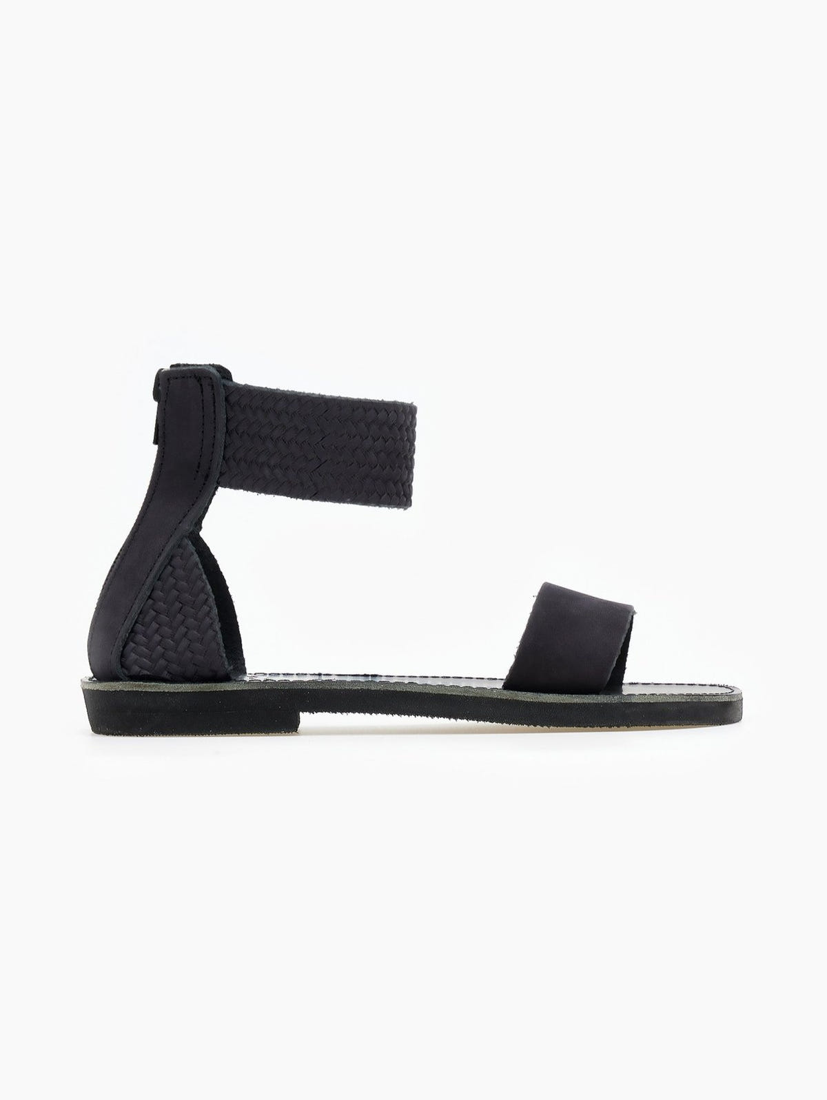 Σανδάλια δερμάτινα με φερμουάρ estil - Μαύρο - thefashionproject.gr - Estil
