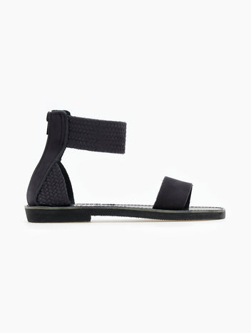 Σανδάλια δερμάτινα με φερμουάρ estil - Μαύρο - thefashionproject.gr - Estil