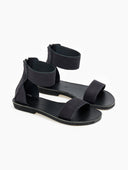 Σανδάλια δερμάτινα με φερμουάρ estil - Μαύρο - thefashionproject.gr - Estil