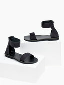 Σανδάλια δερμάτινα με φερμουάρ estil - Μαύρο - thefashionproject.gr - Estil