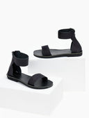 Σανδάλια δερμάτινα με φερμουάρ estil - Μαύρο - thefashionproject.gr - Estil