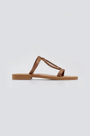 Σανδάλια δερμάτινα με γεωμετρικά σχήματα Iris Sandals - Mocha - thefashionproject.gr - IRIS