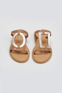 Σανδάλια δερμάτινα με γεωμετρικά σχήματα Iris Sandals - Mocha - thefashionproject.gr - IRIS