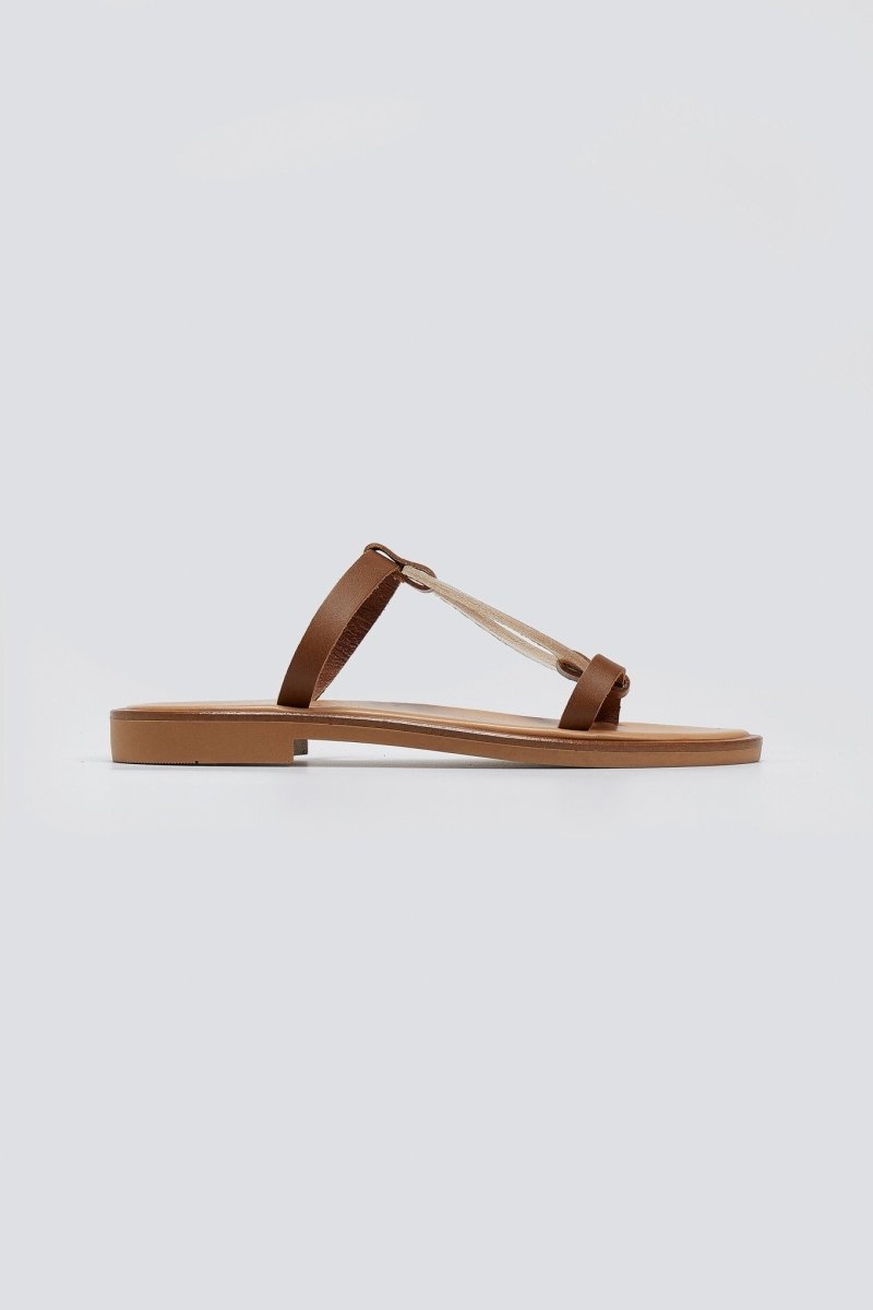Σανδάλια δερμάτινα με γεωμετρικά σχήματα Iris Sandals - Ταμπά - thefashionproject.gr - IRIS