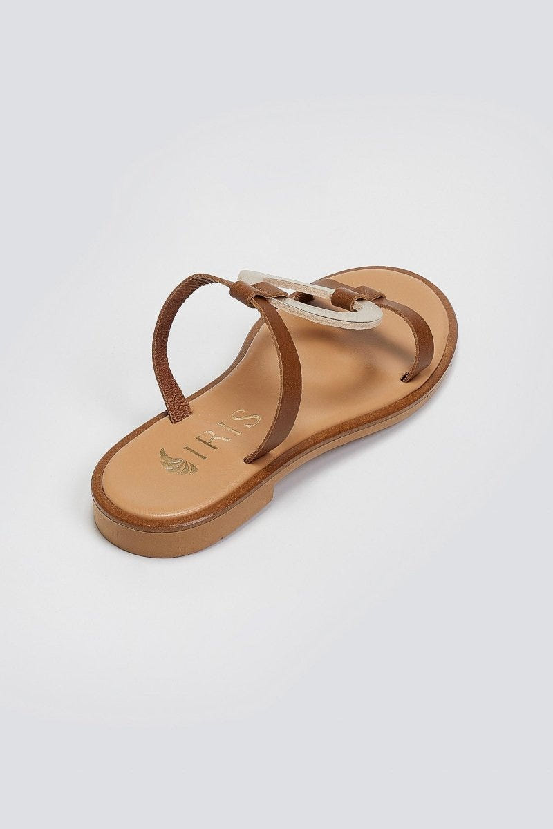 Σανδάλια δερμάτινα με γεωμετρικά σχήματα Iris Sandals - Ταμπά - thefashionproject.gr - IRIS