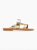Σανδάλια δερμάτινα με ιδιαίτερες φάσες Iris Sandals - Χρυσό - thefashionproject.gr - IRIS