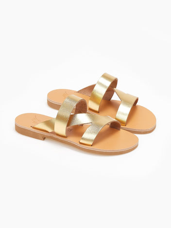 Σανδάλια δερμάτινα με ιδιαίτερες φάσες Iris Sandals - Χρυσό - thefashionproject.gr - IRIS