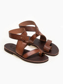 Σανδάλια δερμάτινα με ιδιαίτερο κούμπωμα Iris Sandals - Καφέ - thefashionproject.gr - IRIS