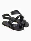 Σανδάλια δερμάτινα με ιδιαίτερο κούμπωμα Iris Sandals - Μαύρο - thefashionproject.gr - IRIS