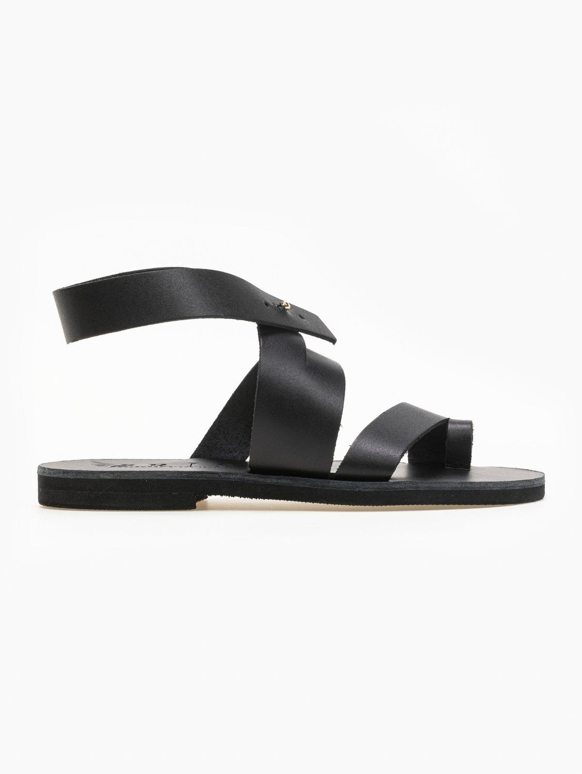Σανδάλια δερμάτινα με ιδιαίτερο κούμπωμα Iris Sandals - Μαύρο - thefashionproject.gr - IRIS