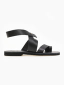 Σανδάλια δερμάτινα με ιδιαίτερο κούμπωμα Iris Sandals - Μαύρο - thefashionproject.gr - IRIS