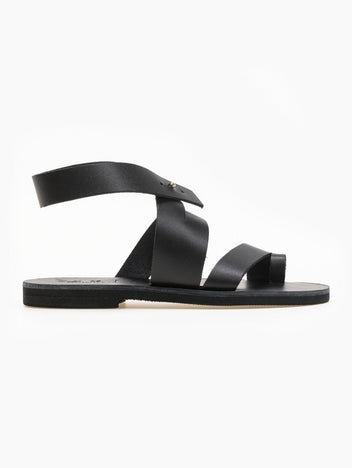 Σανδάλια δερμάτινα με ιδιαίτερο κούμπωμα Iris Sandals - Μαύρο - thefashionproject.gr - IRIS