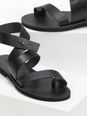 Σανδάλια δερμάτινα με ιδιαίτερο κούμπωμα Iris Sandals - Μαύρο - thefashionproject.gr - IRIS