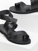 Σανδάλια δερμάτινα με ιδιαίτερο κούμπωμα Iris Sandals - Μαύρο - thefashionproject.gr - IRIS