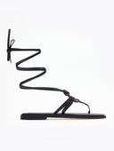 Σανδάλια δερμάτινα με κοκκάλινο σχέδιο Iris sandals - Μαύρο - thefashionproject.gr - IRIS